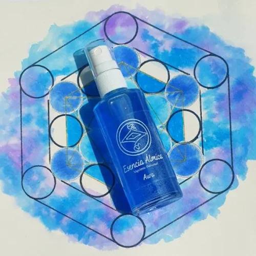 Bruma Aura Azul Esencia Álmica con Mandala geometría Sagrada