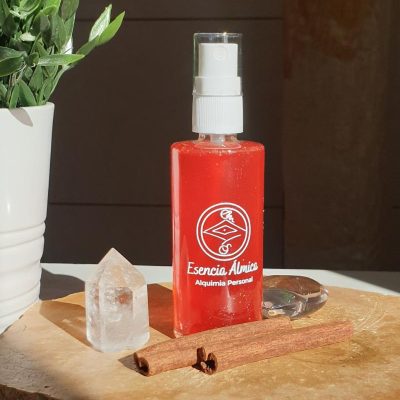 Bruma Origen Roja Esencia Álmica con madera, canela y cuarzo blanco y ahumado